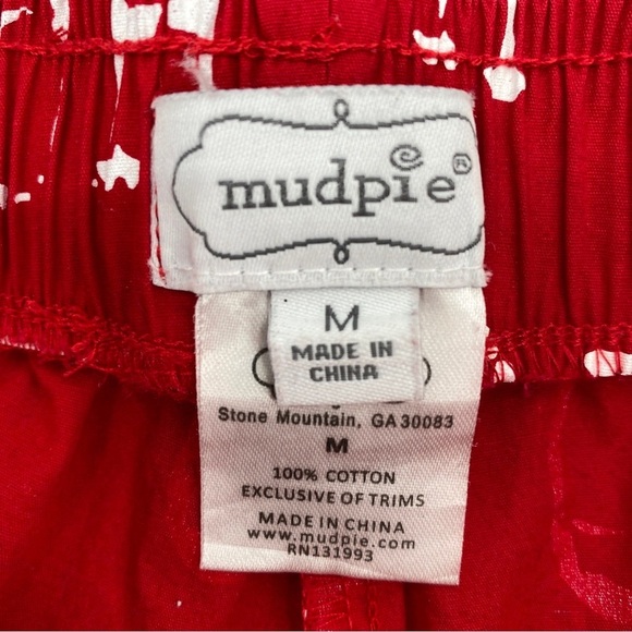 Mud Pie Ho Ho Ho Red White Christmas Sleep Pants Size Medium - Picture 6 of 6